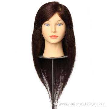 18 Inch brown color cheap hair training mannequin head